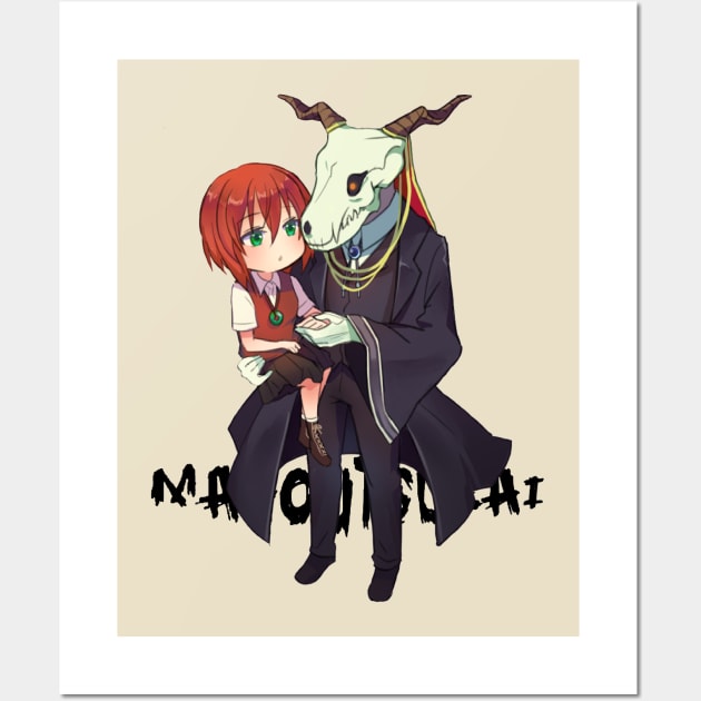 Mahoutsukai no Yome - The Ancient Magus Bride Hatori Chise & Elias Ainsworth Anime Chibi Fanart Wall Art by Anime Access